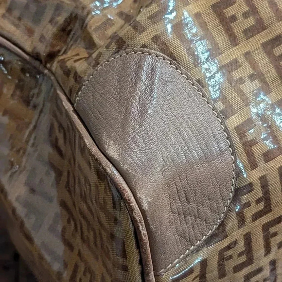 Authentic FENDI Boston Bag in Brown Zucca Coated Canvas - Picture 6 of 14